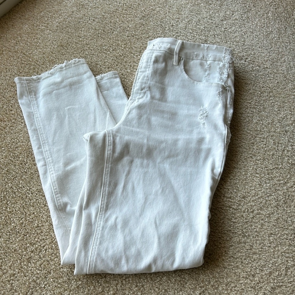 Good American white used jeans. 32/14